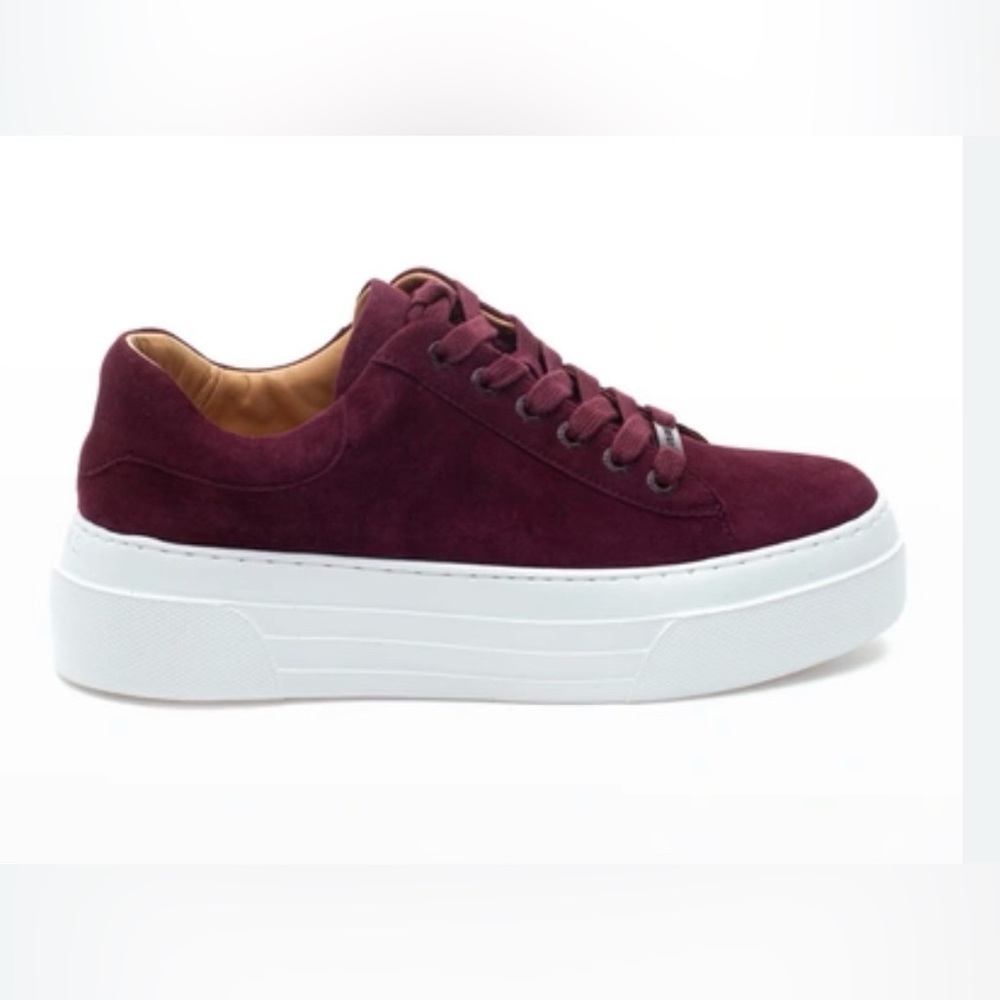 NWT J/SLIDES AMANDA Bordeaux Silk Suede Sneaker